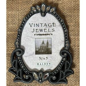 Malden Vintage Jewels Small Picture Frame Ornate Rhinestone Gems Glam Retro